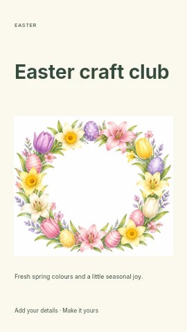 Easter craft club instagram story template