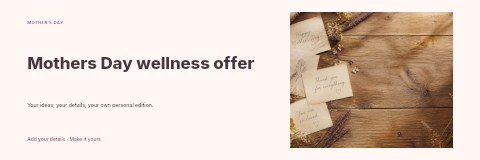 Mothers Day wellness offer banner template