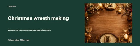 Christmas wreath making banner template