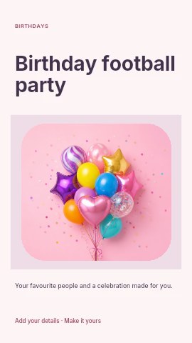 Birthday football party instagram story template