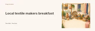Local textile makers breakfast banner template · Horizontal photo dialogue