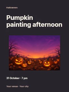 Pumpkin painting afternoon poster template · Modern programme