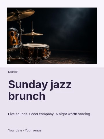 Sunday jazz brunch poster template