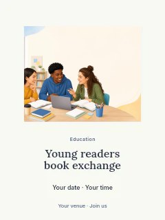 Young readers book exchange poster template · Picture window