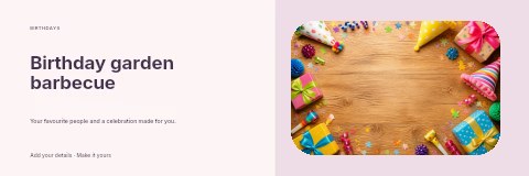 Birthday garden barbecue banner template