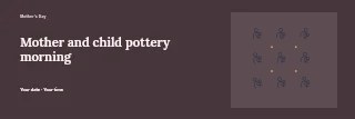 Mother and child embrace · Scattered Pattern in Mother and child pottery morning banner · Horizontal photo dialogue