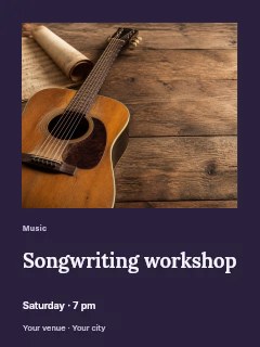 Songwriting workshop invitation template · Gallery editorial