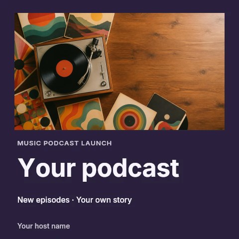 Music podcast launch podcast cover template