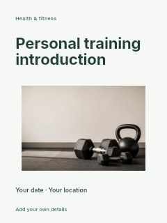 Personal training introduction poster template · Modern programme