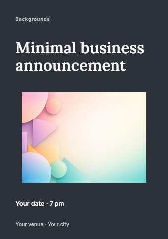 Soft Pastel Geometric Shapes Background in Minimal business announcement flyer template
