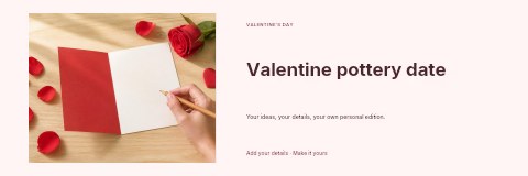 Valentine pottery date banner template