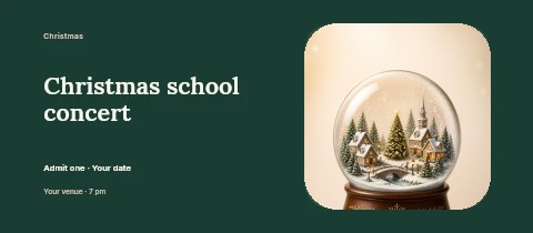 Christmas school concert event ticket template