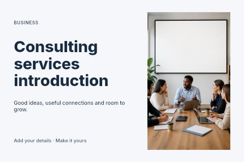 Consulting services introduction postcard template
