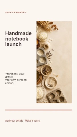 Handmade notebook launch instagram story template