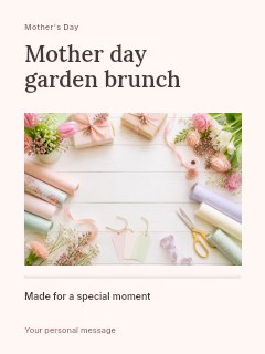 Mother Day garden brunch poster template · Title & photograph