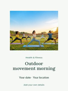 Outdoor movement morning invitation template · Picture window