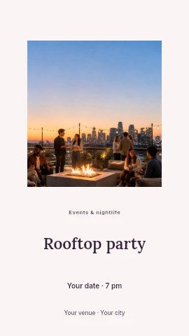 Rooftop party instagram story template