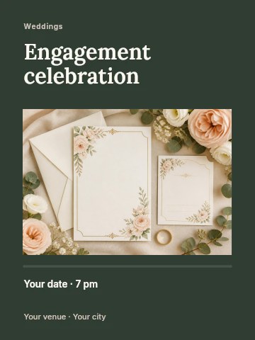 Engagement celebration invitation template