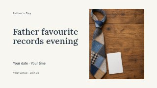 Father favourite records evening presentation cover template · Horizontal photo dialogue