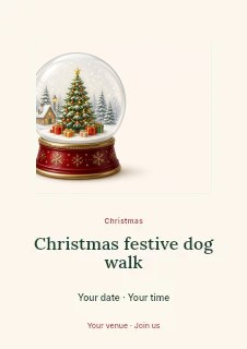 Christmas festive dog walk flyer template · Picture window