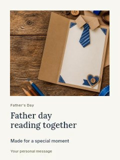 Father Day reading together greeting card template · Gallery editorial