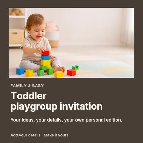 Toddler playgroup invitation social media post template