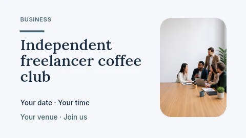 Independent freelancer coffee club youtube thumbnail template · Horizontal photo dialogue