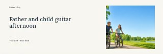 Father and child guitar afternoon banner template · Horizontal photo dialogue
