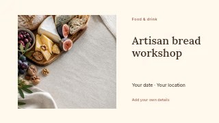Artisan bread workshop youtube thumbnail template · Horizontal photo dialogue