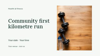 Community first kilometre run youtube thumbnail template · Horizontal photo dialogue