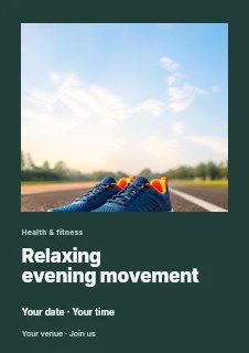 Relaxing evening movement flyer template · Gallery editorial