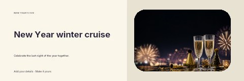 New Year winter cruise banner template