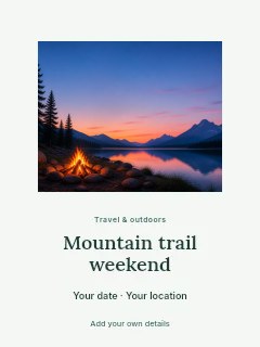Campfire by Mountain Lake at Sunset in Mountain trail weekend · Picture window