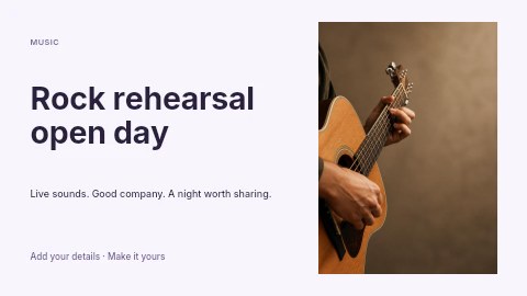 Rock rehearsal open day youtube thumbnail template