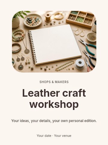 Leather craft workshop poster template