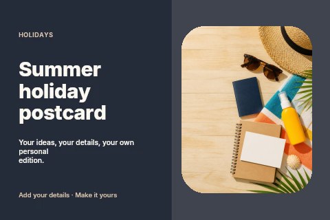 Summer holiday postcard template
