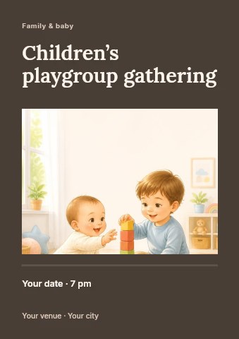 Children’s playgroup gathering flyer template