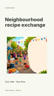 Neighbourhood recipe exchange instagram story template · Modern programme