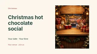 Christmas hot chocolate social presentation cover template · Horizontal photo dialogue