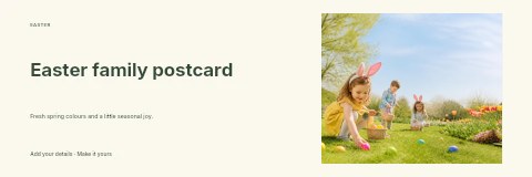 Easter family postcard banner template