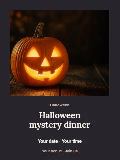 Halloween mystery dinner poster template · Quiet photo gallery