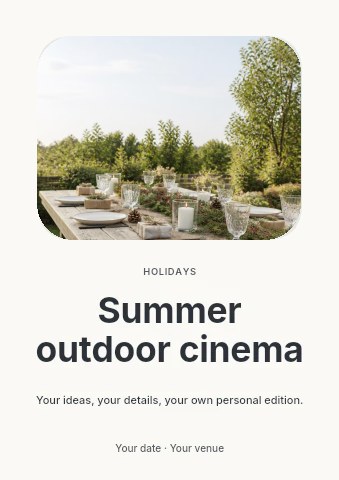 Summer outdoor cinema flyer template