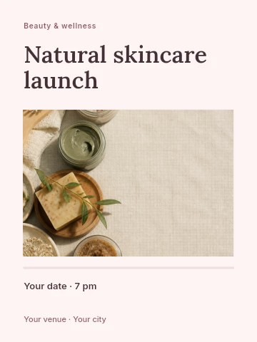 Natural skincare launch poster template