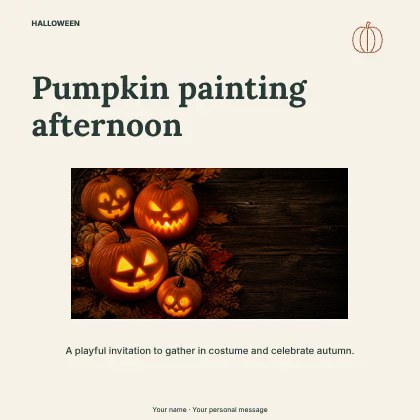 Pumpkin painting afternoon · Spotlight social media post template