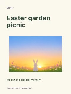 Easter garden picnic invitation template · Modern programme