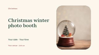 Christmas winter photo booth presentation cover template · Horizontal photo dialogue