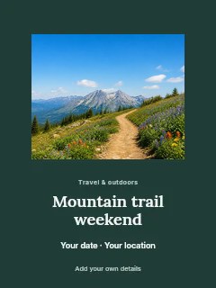 Mountain trail with wildflowers in summer in Mountain trail weekend · Picture window