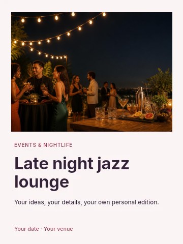 Late night jazz lounge poster template
