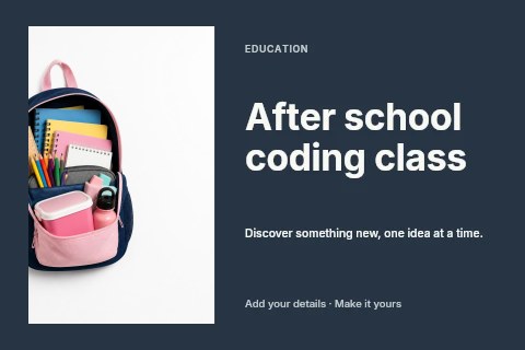 After school coding class postcard template