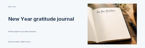 New Year gratitude journal banner template